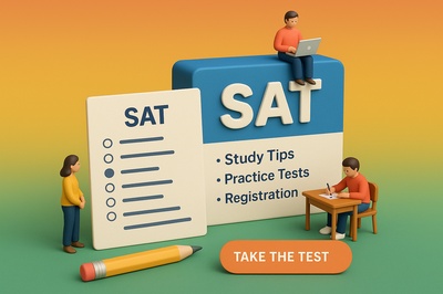 Engaging 3D Scene Depicting SAT Preparation Activities