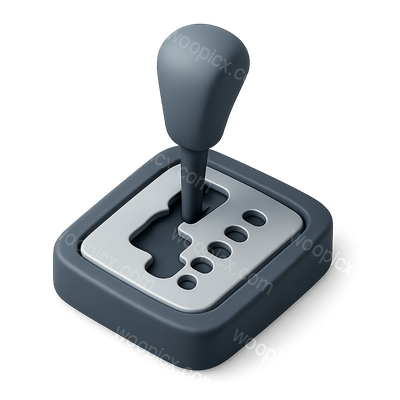 Stylish 3D Isometric Gear Shift Icon Design