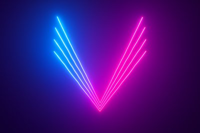 Abstract Neon Background with Glowing Lines in Realism Style