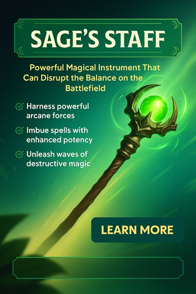 Magical Sage's Staff with Dynamic Design Elements
