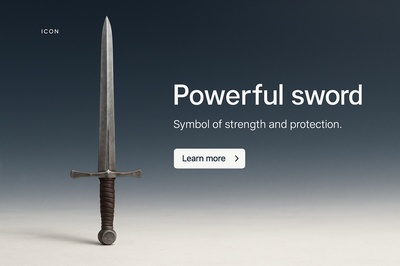 Stylish Sword Icon with Strong Visual Appeal