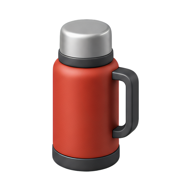 Stylish red thermal flask