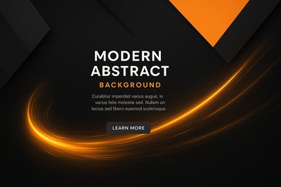 Modern Black and Orange Abstract Design with Glowing Effects