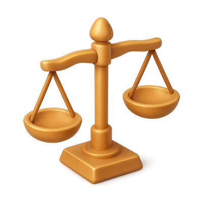 Stylish 3D Balance Scale Icon in Isometric View