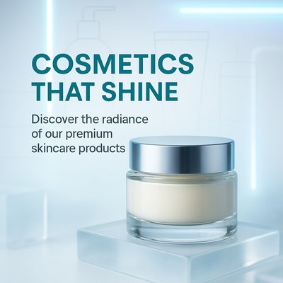 Premium Skincare Product Display with Modern Aesthetic