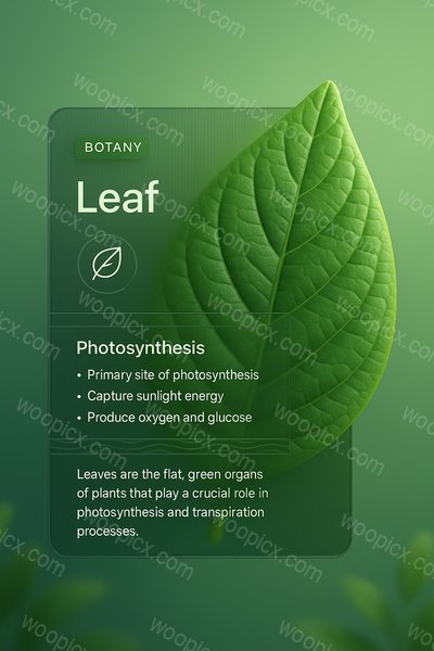 Elegant Leaf Design with Transparent Panel Effect