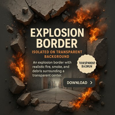 Realistic Explosion Border with Layered Design Elements