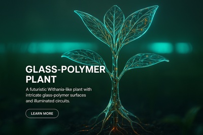 Futuristic Withania Plant in Glass-Polymer Aesthetic