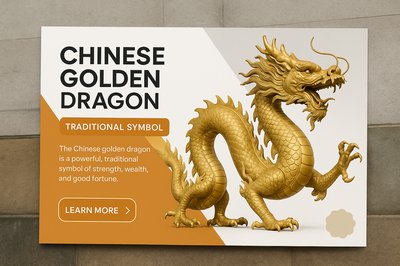 Stunning Chinese Golden Dragon Design with Modern Aesthetic