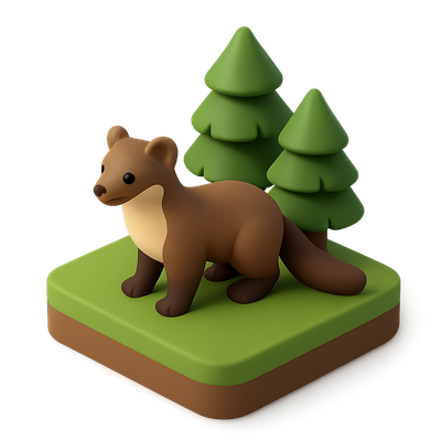 Cute 3D Cartoon Animal in Nature