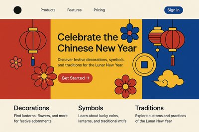 Dynamic Geometric Landing Page Design for Chinese New Year