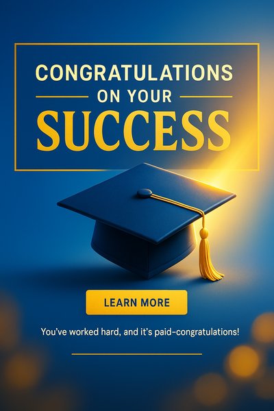 Graduation Success Announcement with Cap and Tassel