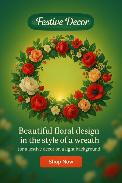 Beautiful Floral Wreath Design for Festive Decor