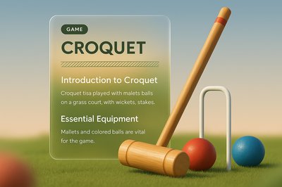 3D Illustration of Croquet Game Essentials with Transparent Overlay