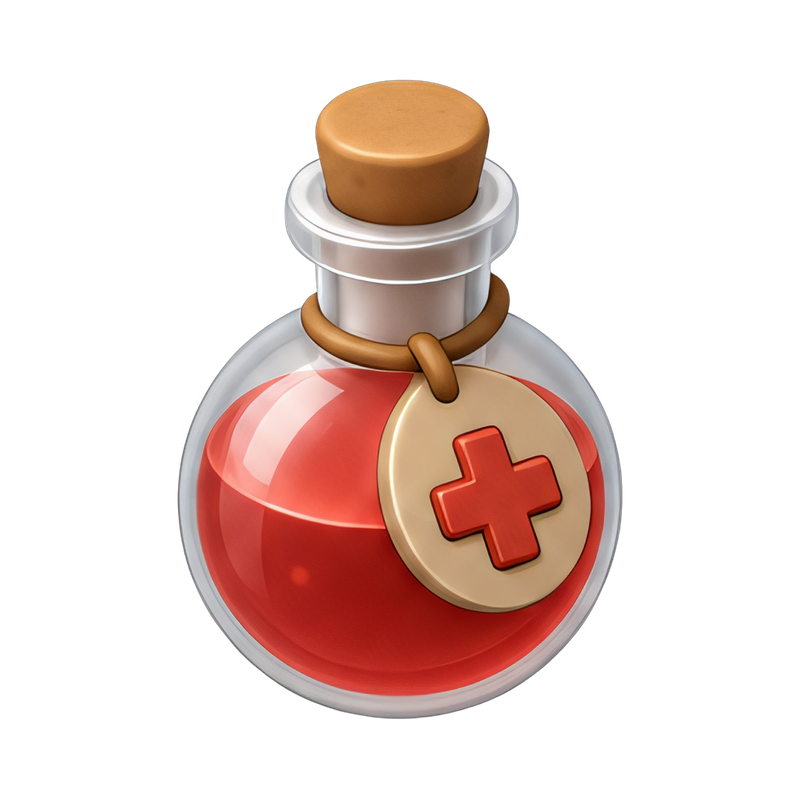 vintage health potion flask
