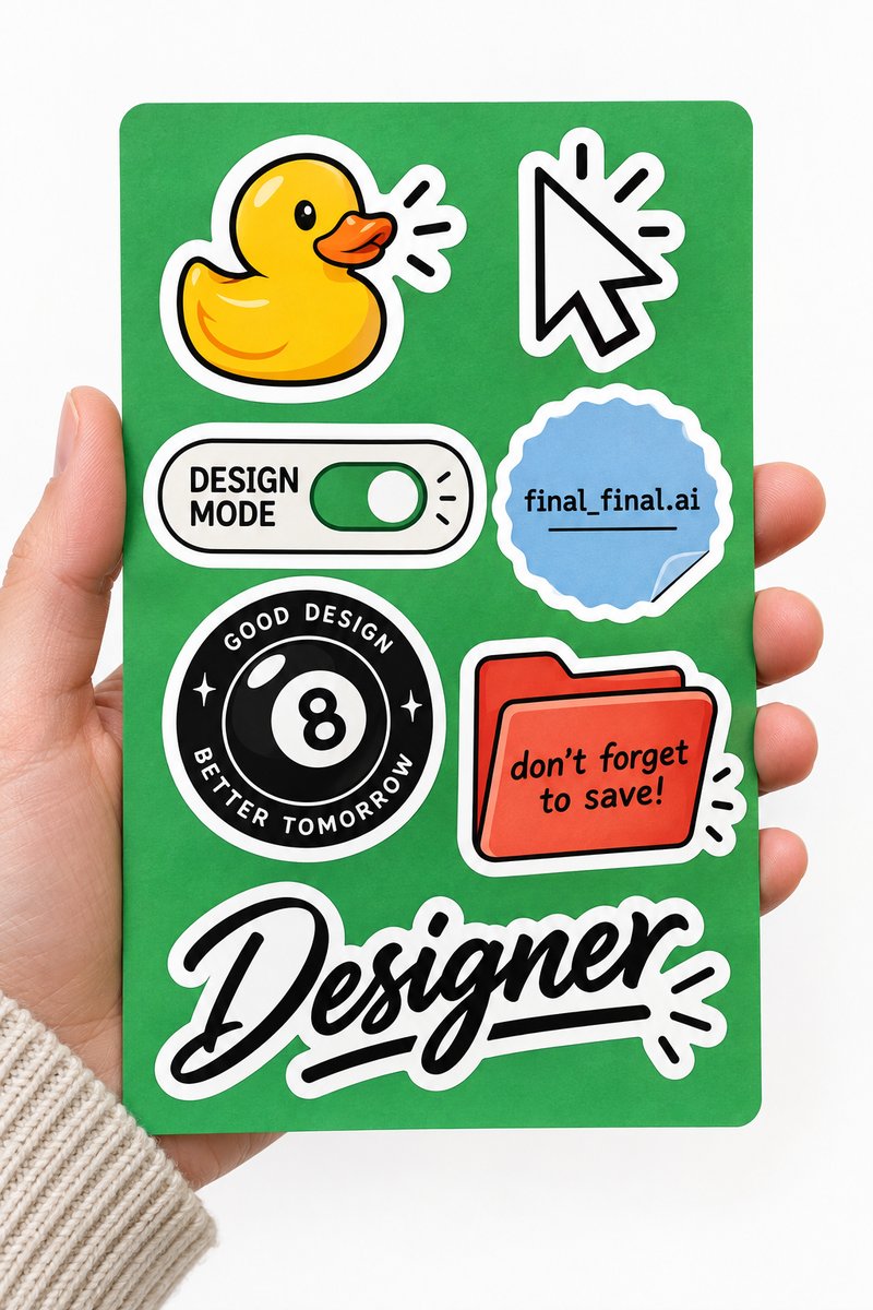 playful designer sticker sheet