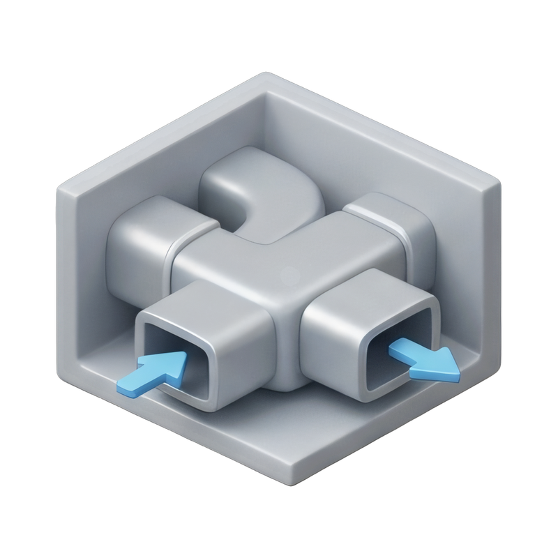 cutaway view of HVAC ducts