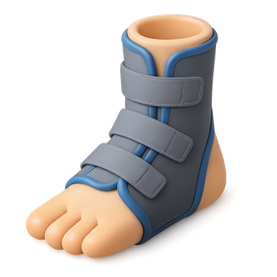 3D Ankle Brace Icon with Realistic Detail