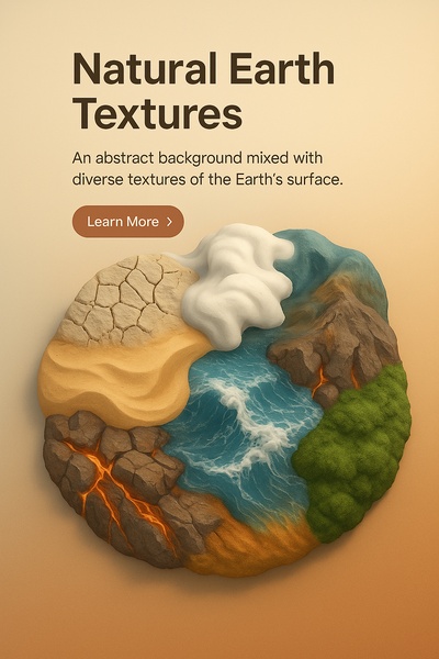 Vibrant Natural Earth Textures in 3D Illustration