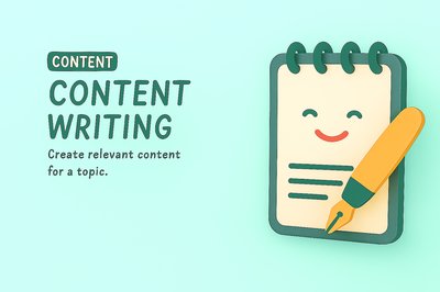 Colorful Illustration of Content Writing Concept