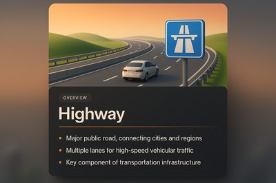 3D Highway Landscape Illustration with Integrated Design Elements