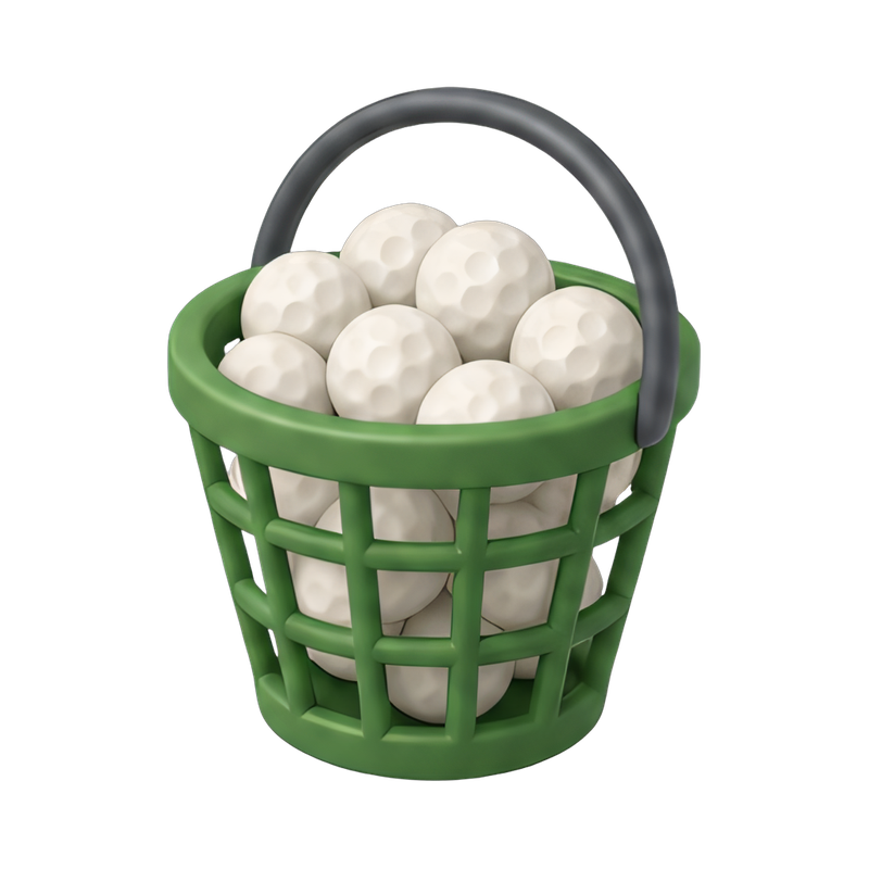 Golf driving range bucket setup