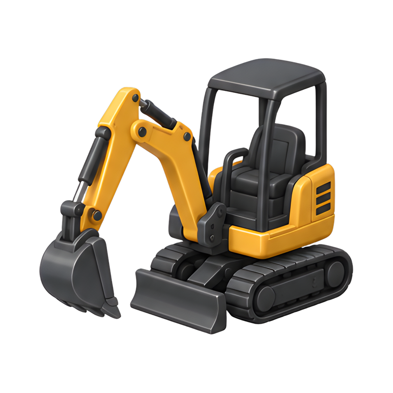compact mini excavator in action