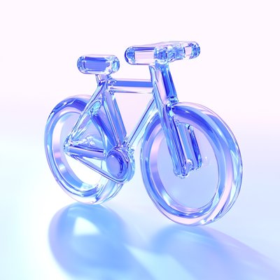 3D Transparent Bicycle Model with Gradient Lighting