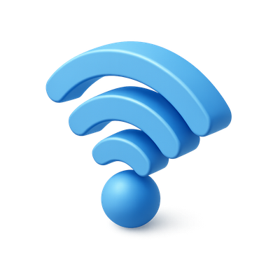 Stylish 3D WiFi Icon in Isometric View