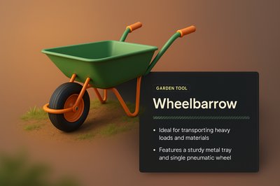 3D Wheelbarrow Design with Integrated Text Block