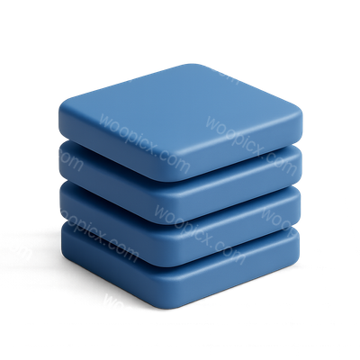 3D Isometric Stacked Blue Lines Icon