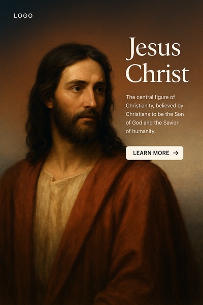 Stylized Web Page Design Featuring Jesus Christ
