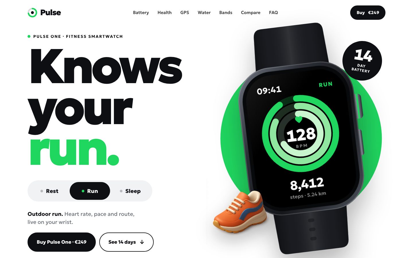 Pulse One — landing page template preview