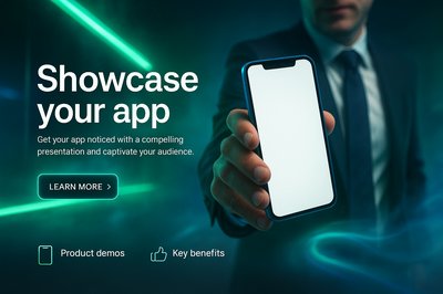 Dynamic Landing Page Design for App Showcase