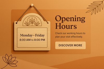 Boho Style Opening Hours Board Design