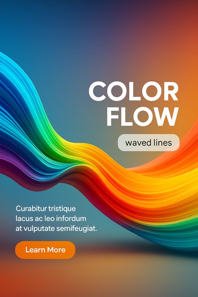 Color Flow Graphic with Waved Lines and Gradient Background