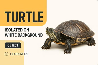 Modern Turtle Advertisement Layout with Bold Typography