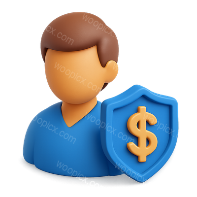 Stylized 3D Credit Union Member Icon with Shield