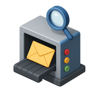 3D Mail Scanner Icon with Isometric Design