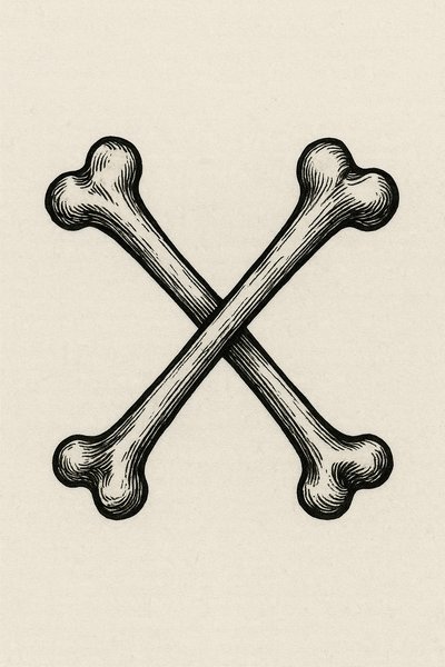 Crossed Bones Illustration in Vintage Style