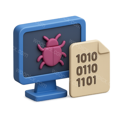 3D Icon Representing Binary Exploitation Concept