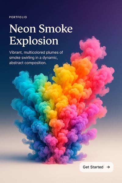 Vibrant Neon Smoke Explosion in Abstract Composition