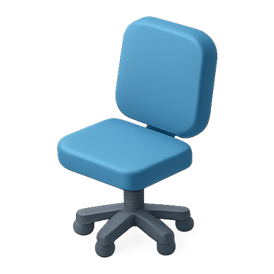 Stylized Blue Office Chair with Modern Design