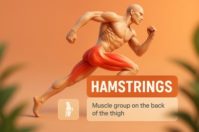 3D Illustration of Human Hamstrings with Anatomical Details