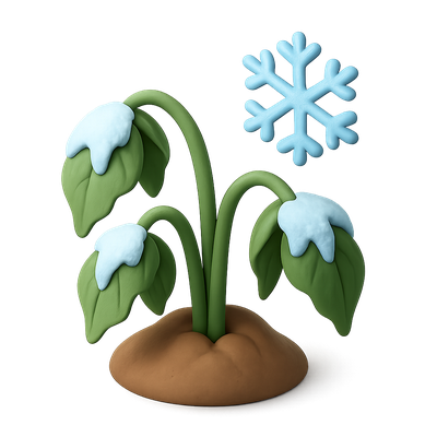 Illustration of a Plant with Snowflake