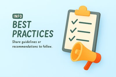 Informative Graphic on Best Practices with Checklist and Megaphone