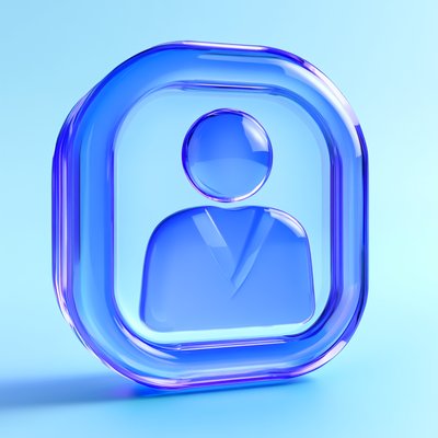 3D Icon of a User Profile with Glass Effect