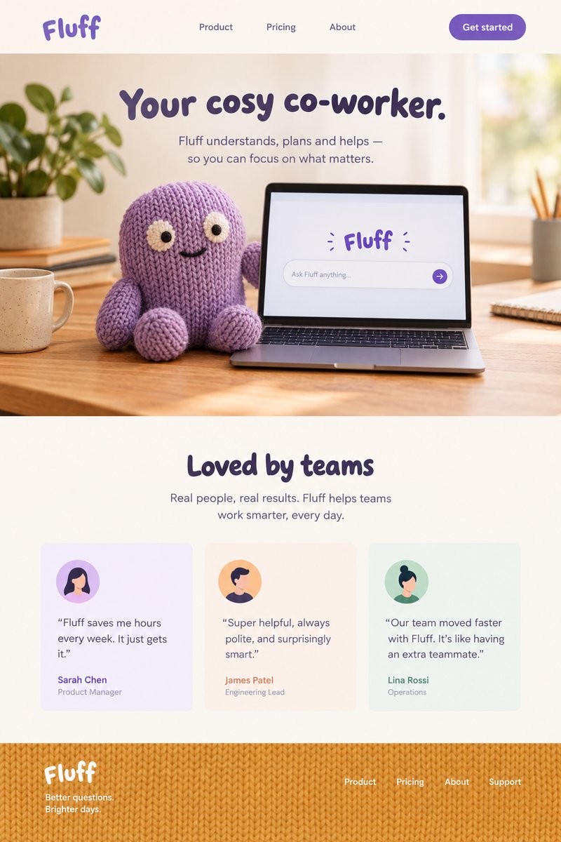 Cozy workspace with plush character