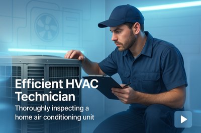 HVAC Technician Inspecting Air Conditioning Unit
