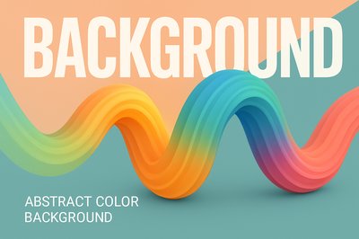 Dynamic Gradient Design with Bold Typography and Curved Ribbons